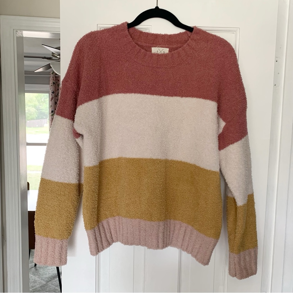 Thread & Supply Women's Colorblock Sweater - Pink, White, Yellow - Picture 5 of 10
